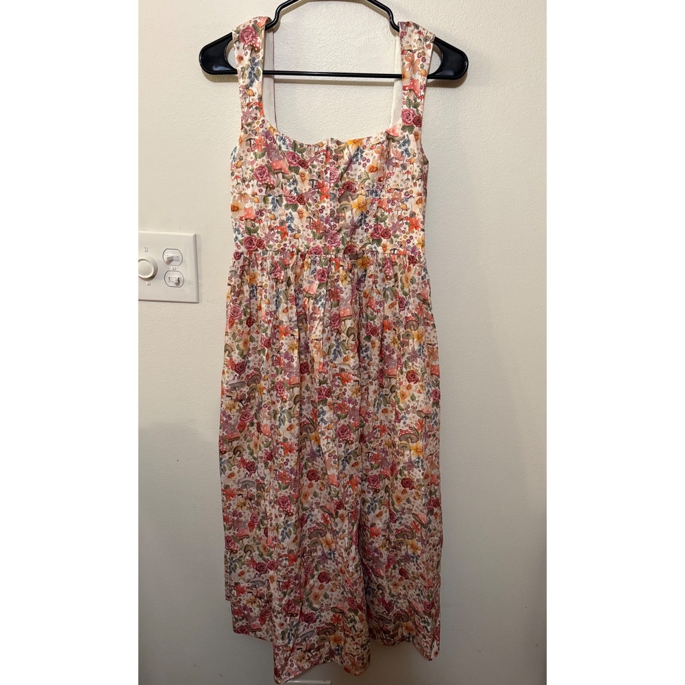 For Love and Lemons Theodora Midi Dress Pink Floral Size S NWT $150 MSRP
